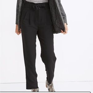Madewell drapey paperbag pants black size small